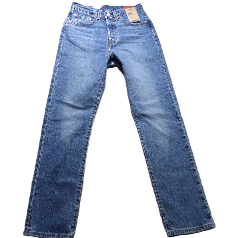 NWT Levi's 501 Original Jeans Women W26 L30 Blue High Rise Straight Leg Denim